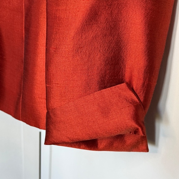 Anne Klein silk blazer, red, sz 4, like new - Picture 3 of 5